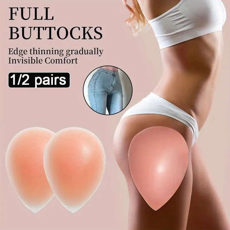 Women's Silicone Butt Lifter Pads, Ultra-Adhesive Teardrop Shape, Invisible Comfort, Instant Curve Enhancement, Hand Washable