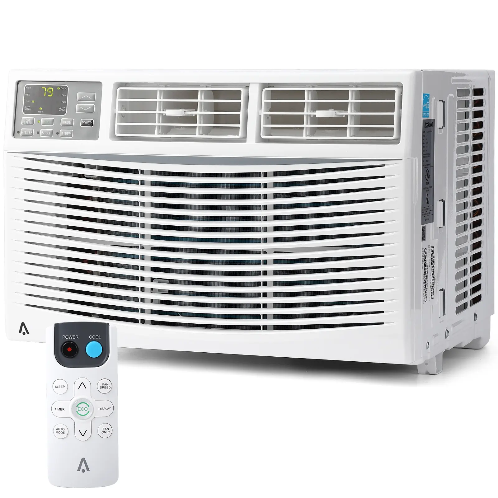 8000 BTU Window Air Conditioner, 3-in-1 Window AC Unit with Dehumidifier Fan, Cools Up to 350 Sq.Ft, Energy Efficient Quiet 3-Speed Operation, Smart WiFi Remote Control Auto Restart for Home Bedroom Apartment
