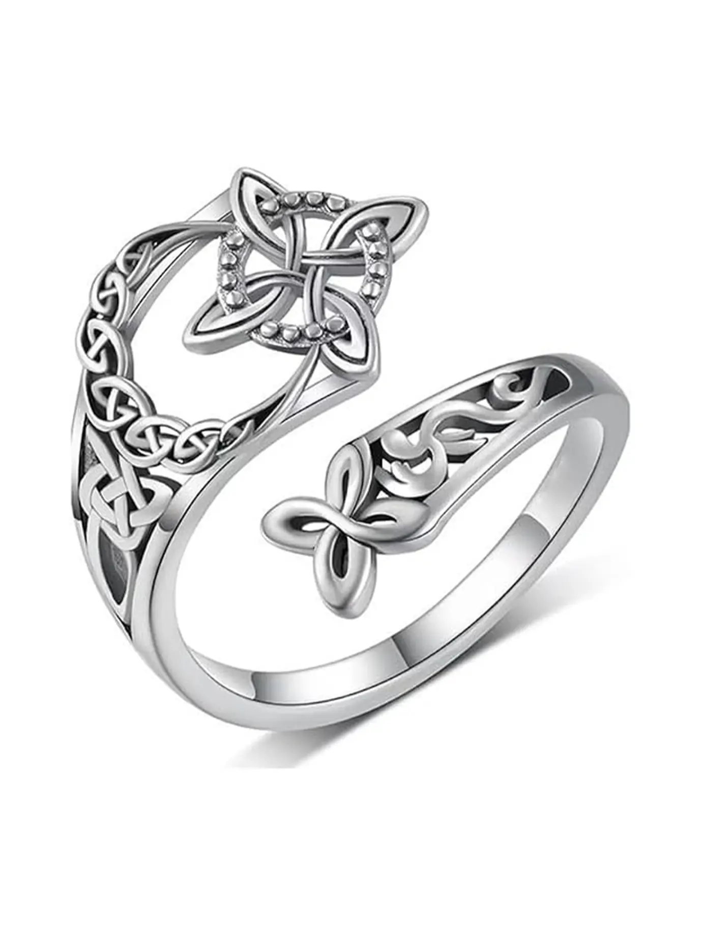 Celtic Knot Ring, Adjustable Witch Knot Open Ring, Hecate Ring, Pagan Witch Protection Jewelry, Ritual Gift for Her