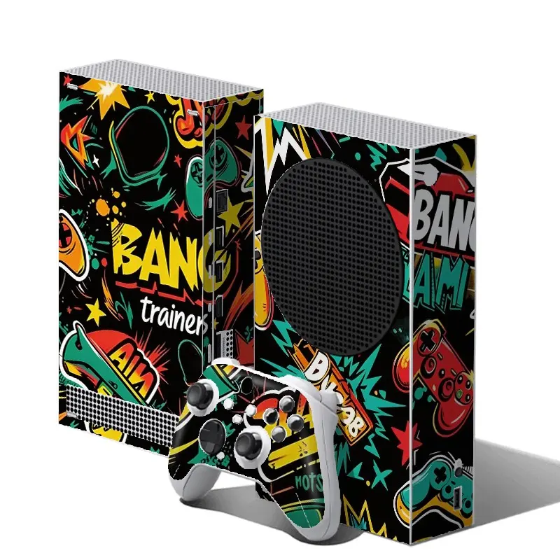 Trendy Graffiti Vinyl Skin Cover for Xbox Series S Console and Wireless Controller, Waterproof, Scratch-Proof & Long Lasting, Removable Without Residue Game Console Decor Sticker