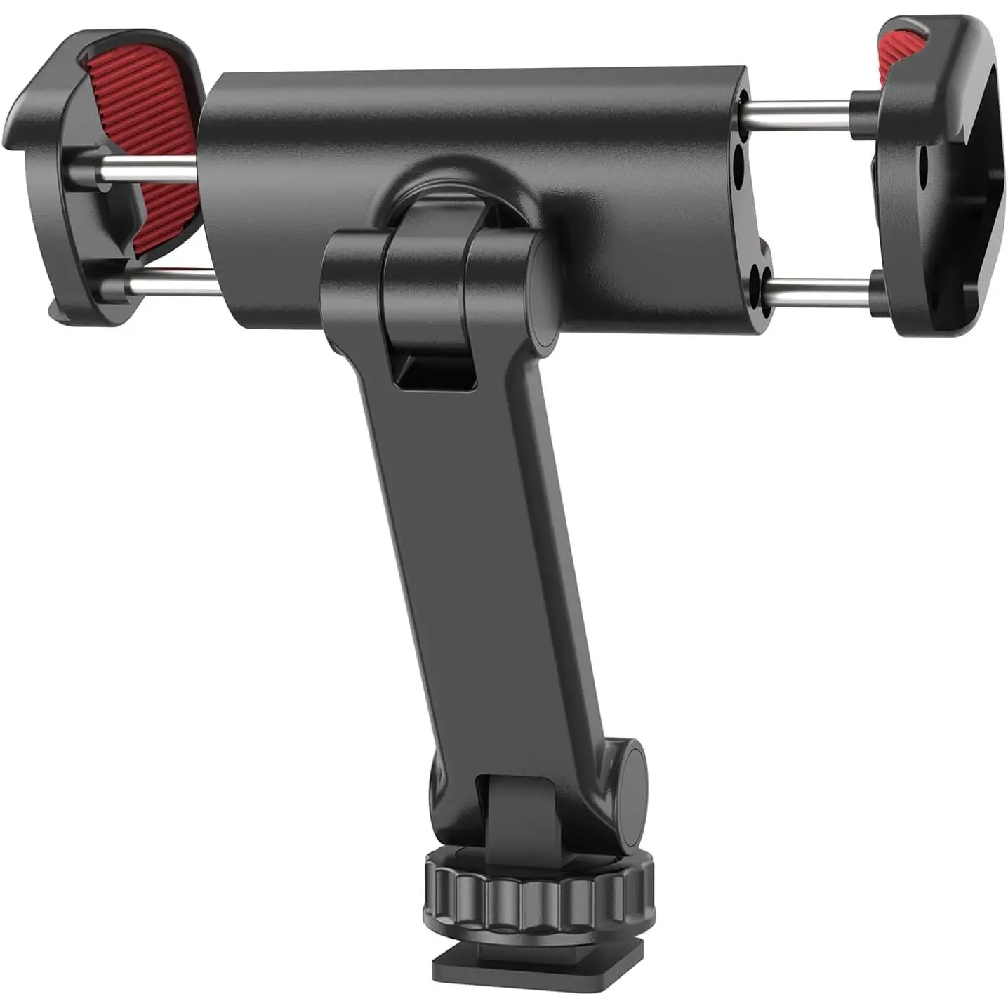 Adjustable Plastic Phone Tripod Mount Holder with Pad, 2 Cold Shoes & 1/4" Screw, 360° Rotation & 180° Tilt, Compatible with Android Devices, Ronin S/SC & Zhiyun Gimbals for Selfie Accessories