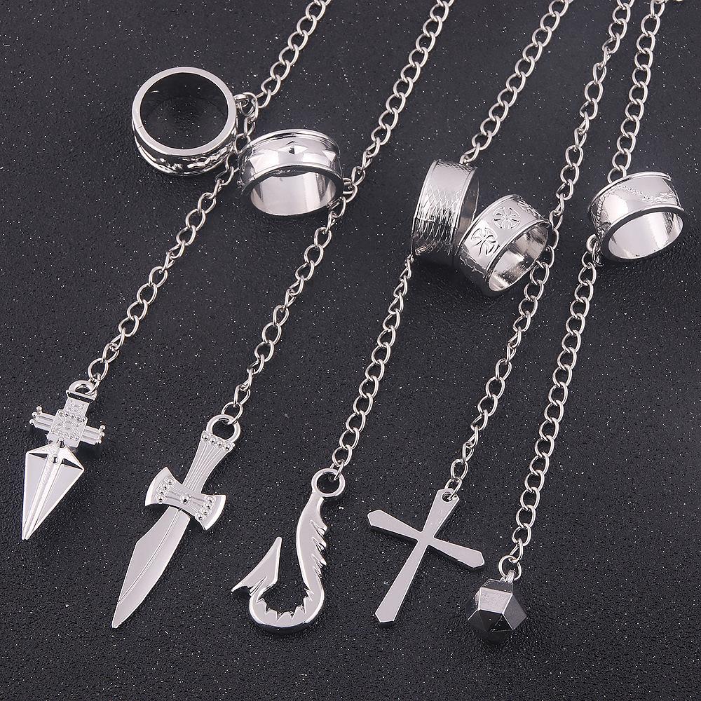 Anime Hunter x Hunter Bracelet Jack Kurapika Five Finger Chain Ring Cosplay Second Dimension Unisex Accessories Jewelry Gift