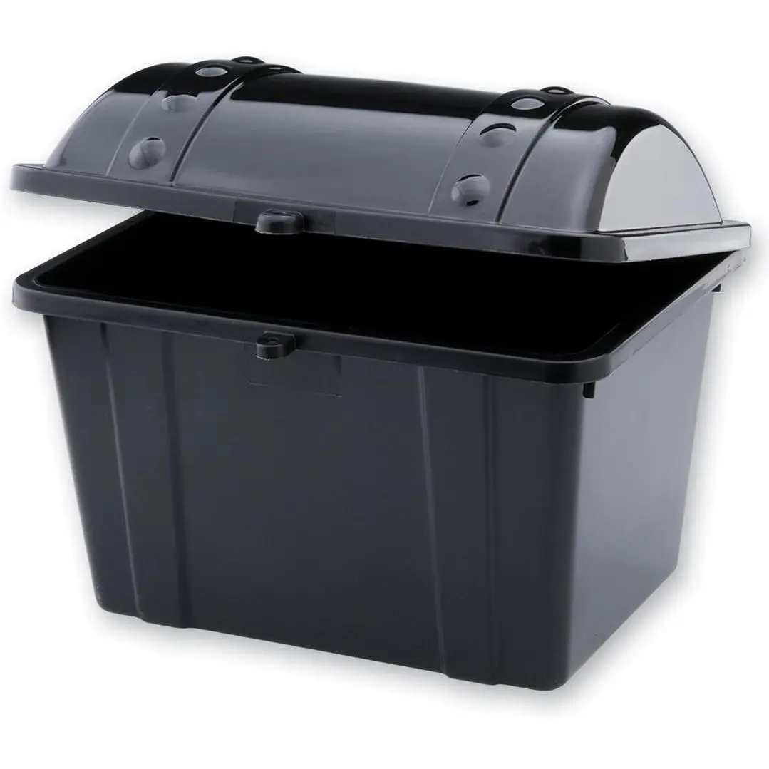 Small Black Plastic Treasure Chest Lightweight
