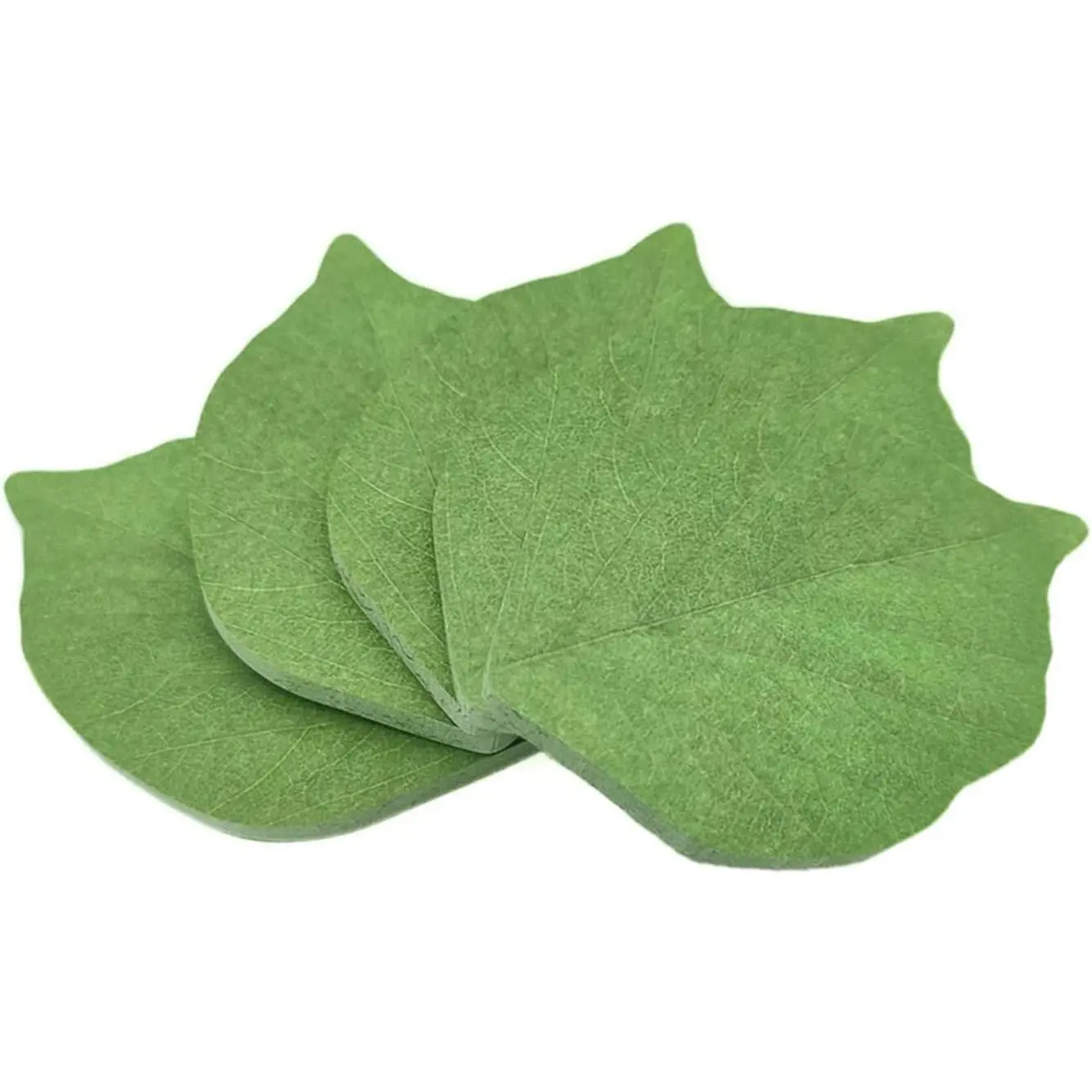 5 Packs Green Leaf-Shaped Sticky Notes Stickers Removable Self-Stick Notes Scratch Pads for Desk Office School Memos