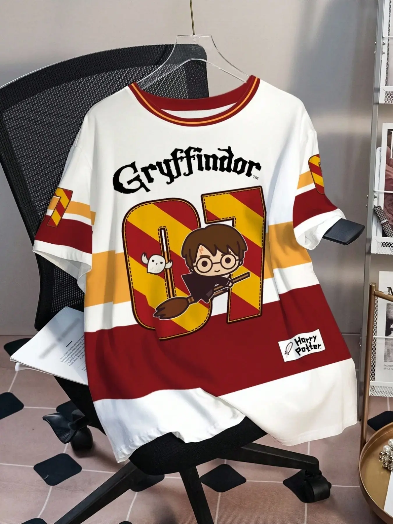 Summer New Warner Collaboration Men's Creative Short Sleeve T-Shirt, Fashion Harry Potter Print, Casual Sport Comfort Daily Round Neck Pullover