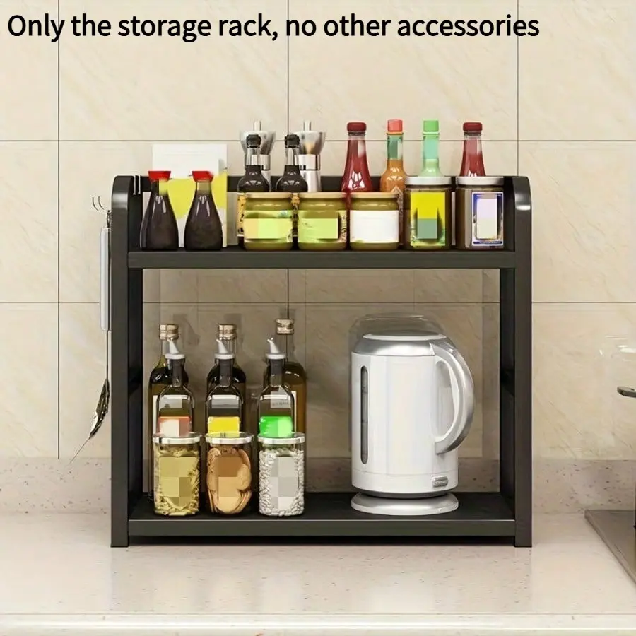 1pc Desktop Storage Shelf, Multi-Level Organizer for Kitchens, Kitchen Organization, Kitchen Essentials, Space-Saving Countertop Spice Rack, Durable Modern Design, Smooth Surface