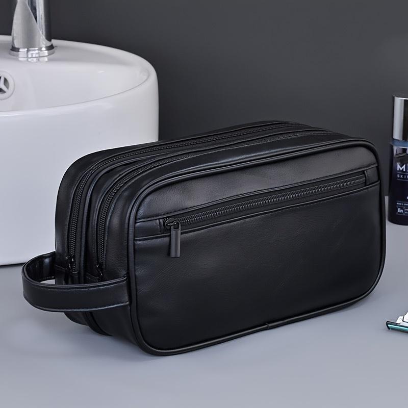 Men's toiletry bag, sports business travel PU leather toiletry bag, casual men's handbag