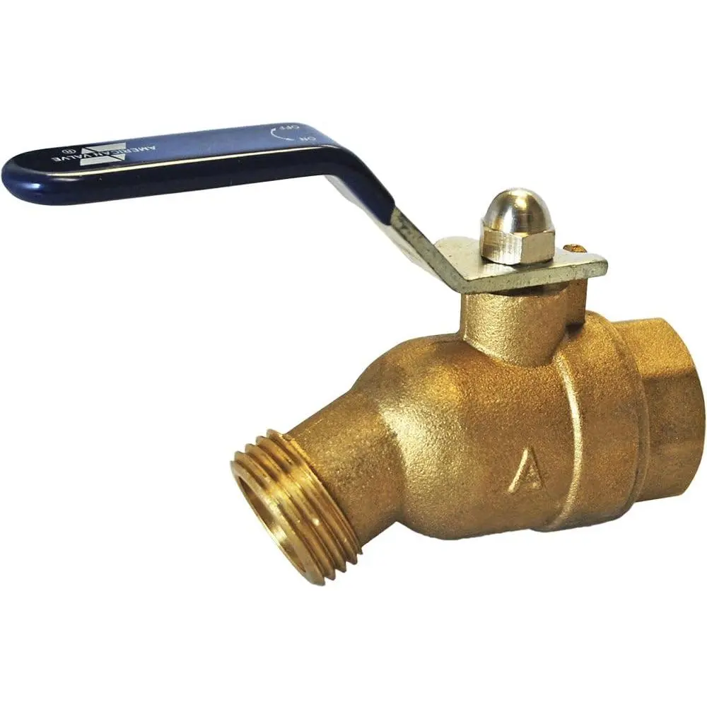 3/4" Solid Brass Quarter Turn Hose Bibb, Outdoor Water Spigot