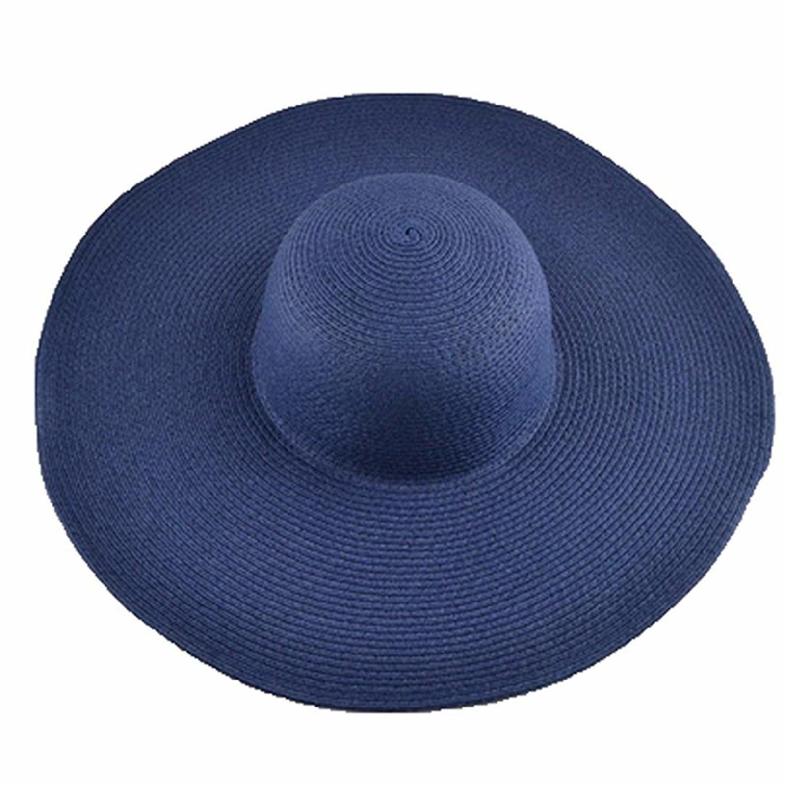 Women's Sun Visor Hat Wide Rimmed Summer Foldable Roll Up Beach Hat Solid Colour Casual Outdoor Sun Protection Large Hat