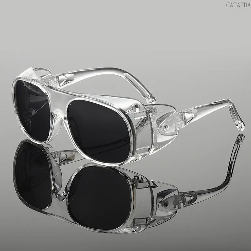 Trendy Large Frame Safety Goggles Wind Sand Pollen Proof Side Full Coverage Eye Protection Glasses