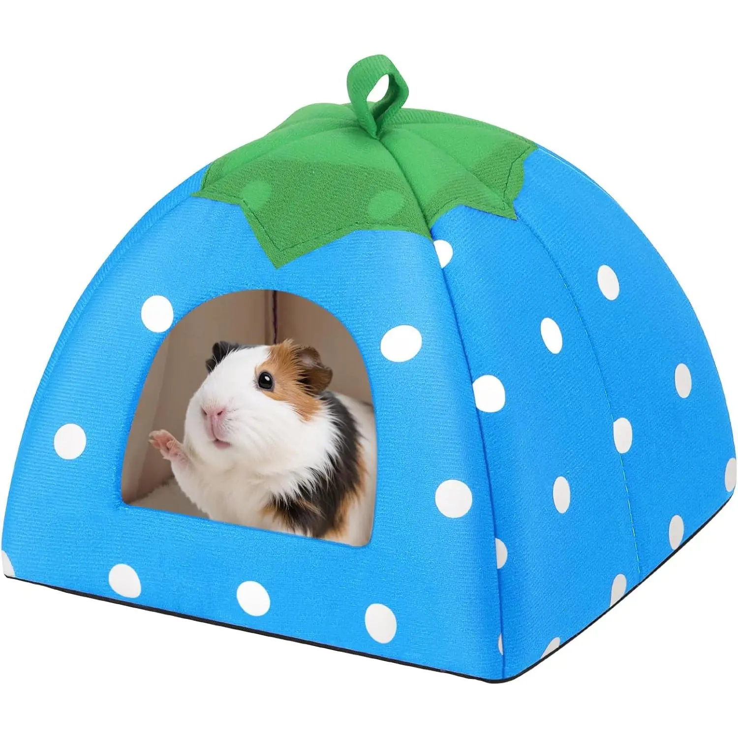 Cozy Fleece Small Animal Bed, a Washable Cube Hideout with Multi-Use Foam Cushion and Anti-Slip Bottom for Guinea Pigs, Rabbits, Chinchillas, Compact, 9.5*9*9 Inches, Warm & Durable, Multi-Use Mat