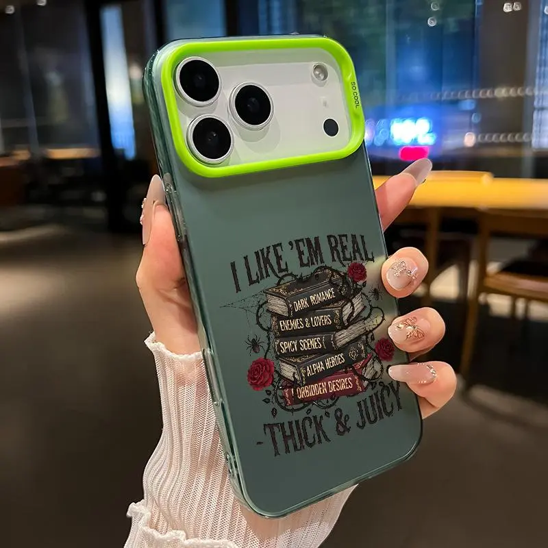 Dark Romance Book Stack Phone Case, Moody Rose Typography Cover for iPhone 17 16 15 14 13 12 11 X Plus Pro Max, Dark Romance Reader Gift