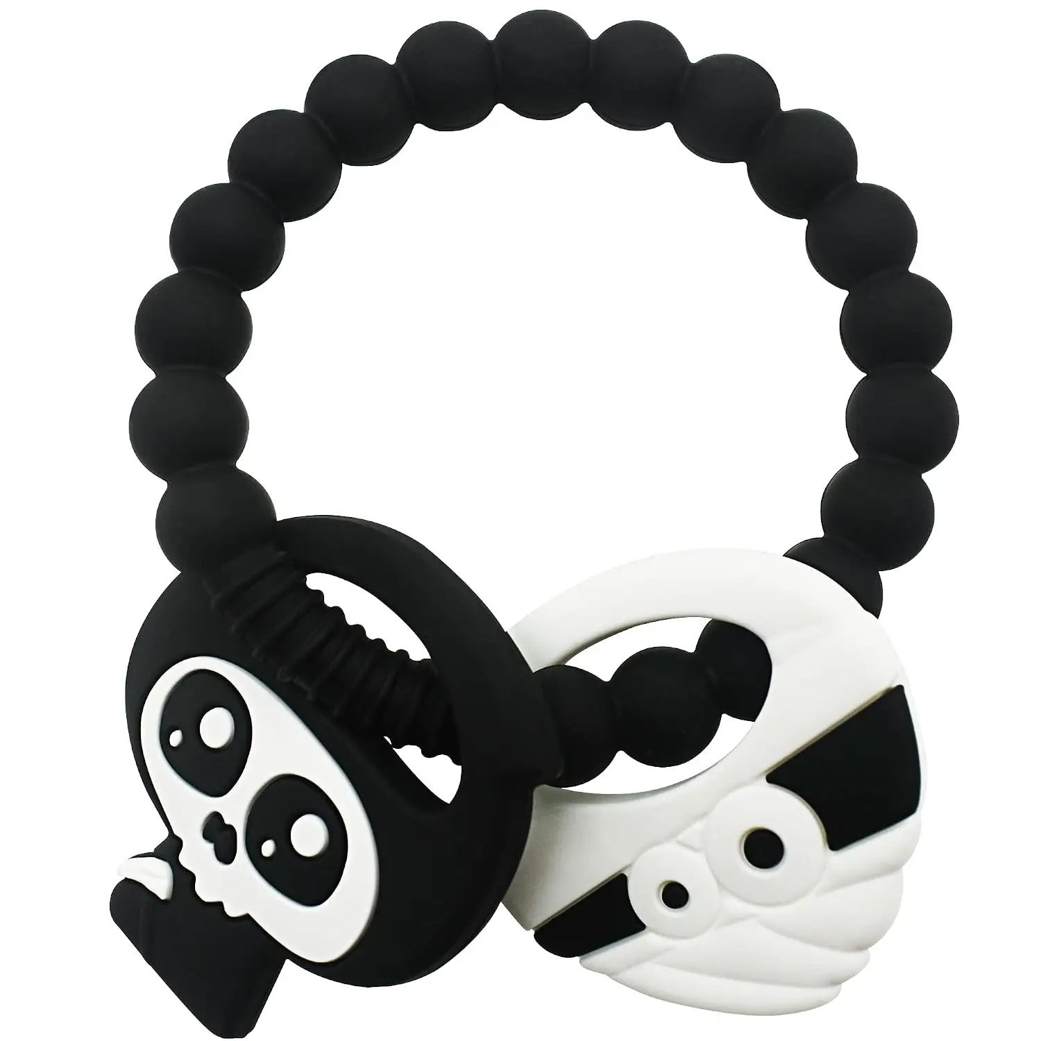 Gothic Black Baby Teething Toys, Silicone Grim Reaper Teether Chew Toy for Babies(Gift)