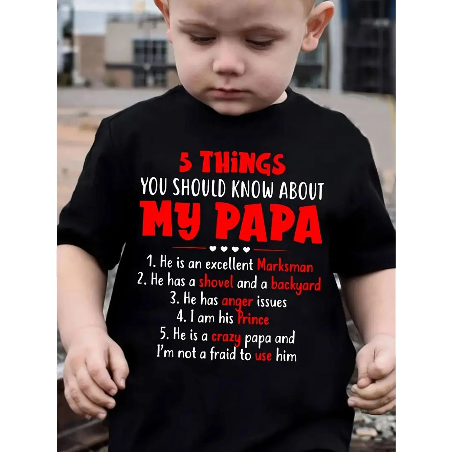 3Y-13Y 5 Things You SHOULD KNOW ABOUT MY Papa Print 100% Cotton Boy T-shirt
