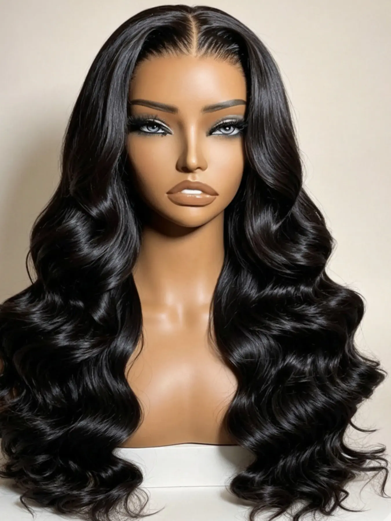 28-Inch Long Wavy Wig, 180% Density, 13x4x1 Lace Front wig , Pre-Plucked, No Glue, Suitable for Women, Daily Use, All Seasons