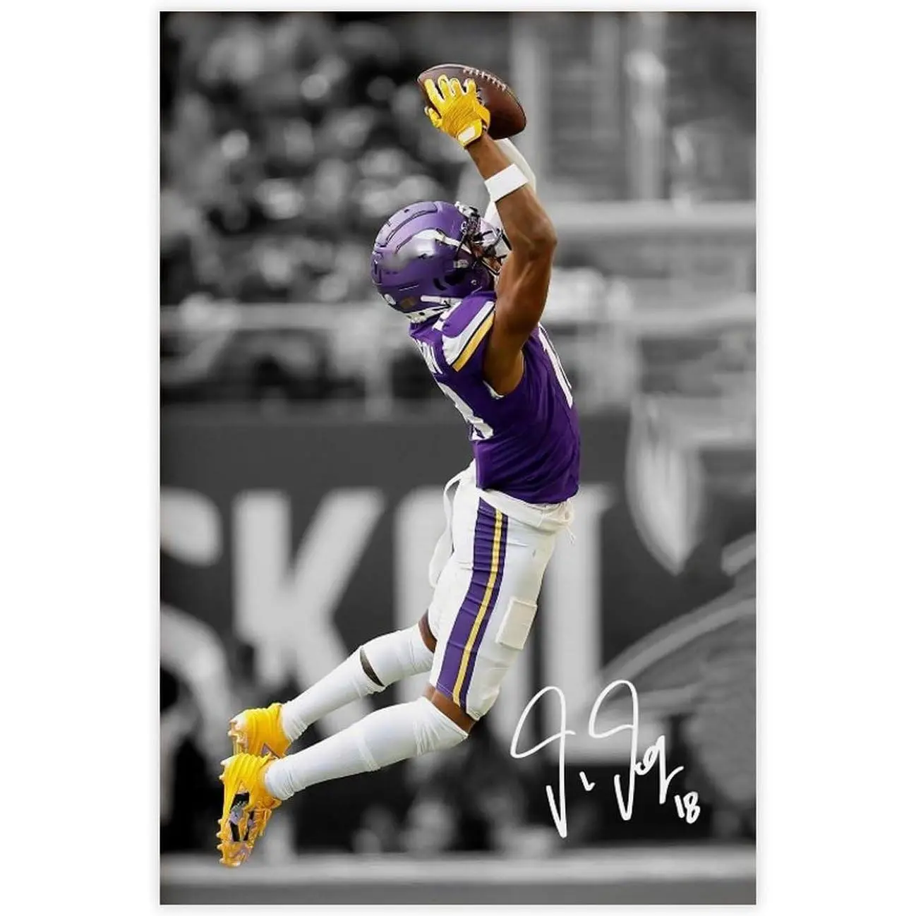 Justin Jefferson 2-Piece Canvas Poster Print - Artwork for Living Room, Home Office Decor