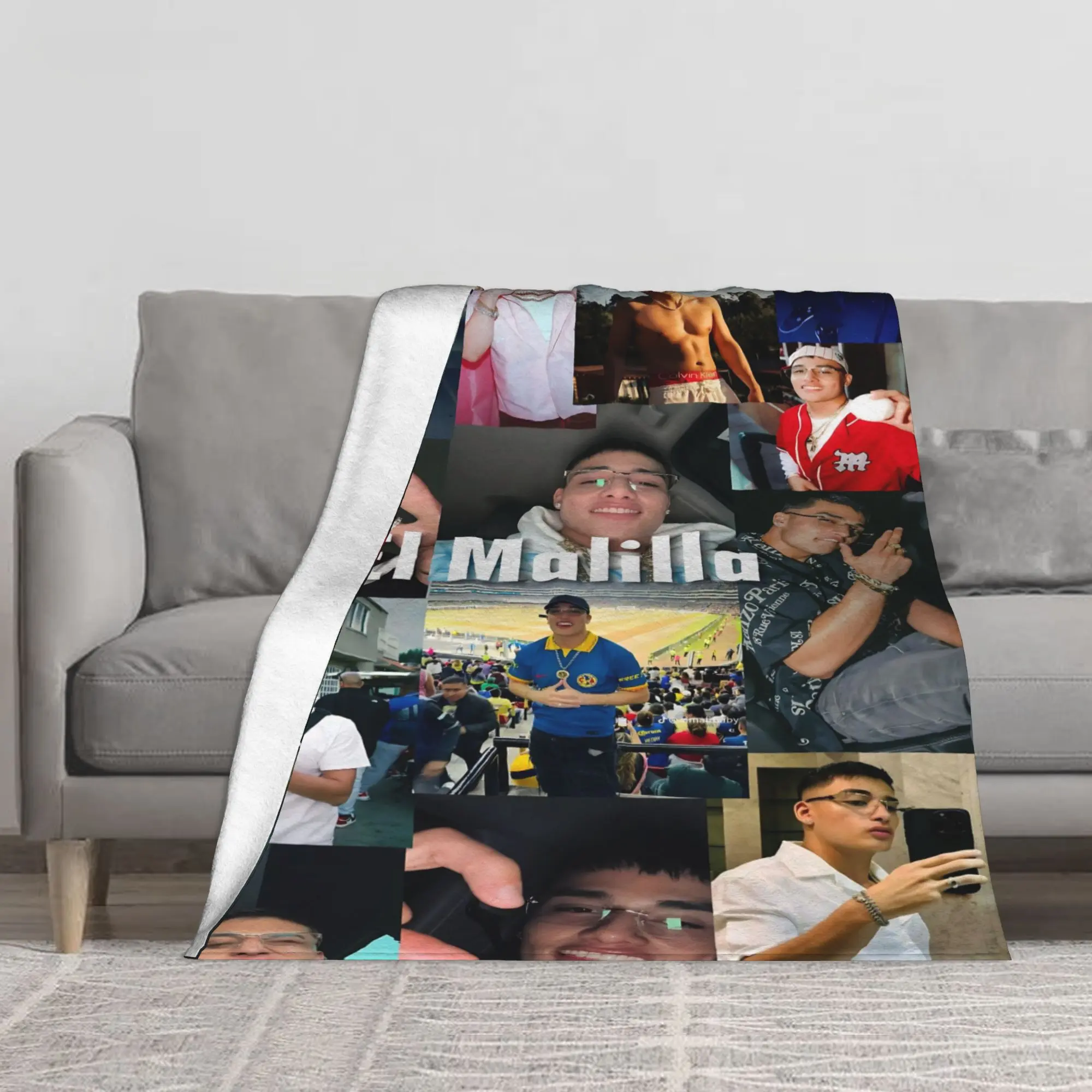 An El Malilla-inspired flannel blanket, soft and skin-friendly, with beautiful patterns, suitable for all seasons, ideal for use on sofas, beds, in offices, during travel, and other occasions. It's a great gift for European and American holidays and a pra