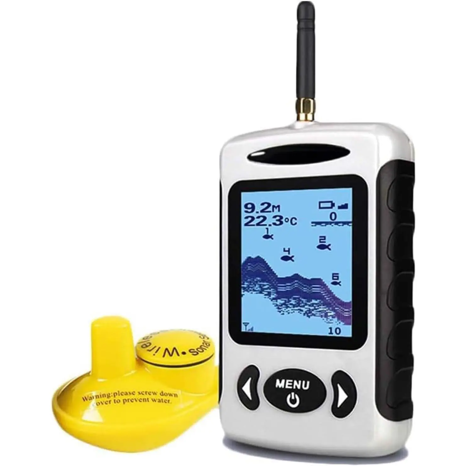 Water Depth Fish Finder FFW718 | Kayak Portable Fish Finders Sonar Sensor LCD Dispaly Boat Fishfinder for Shore Kayaks Fishing