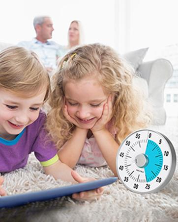 60-Minute Visual Countdown Timer, 7.5-Inch Oversize Classroom Visual Timer for Kids and Adults, Durable Mechanical Kitchen Timer Clock with Magnetic Backing (Blue)