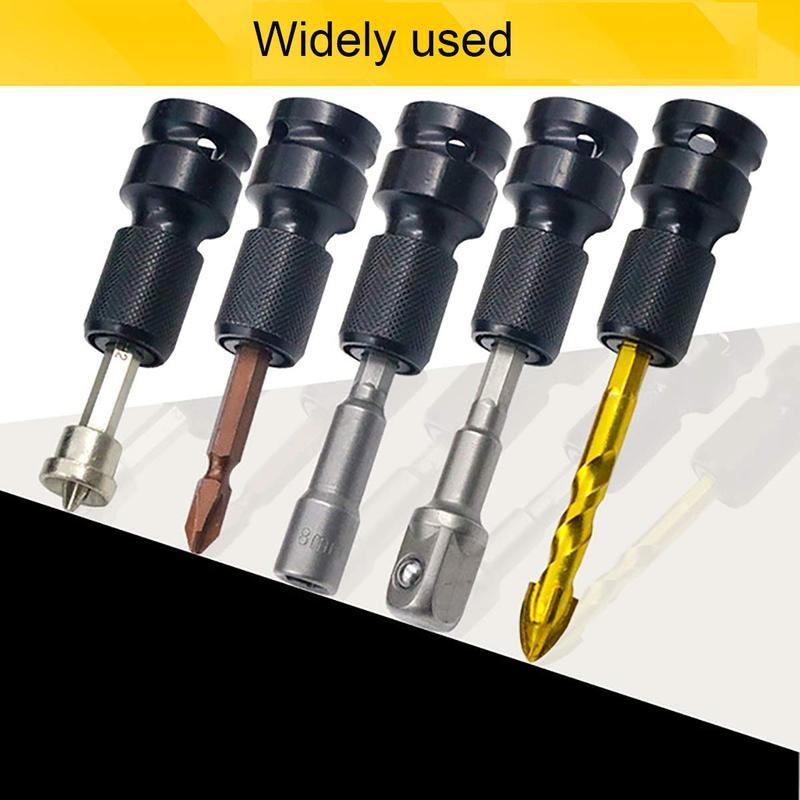 1/2-Inch Square Drive to 1/4-Inch Hex Female Socket Adapter Converter, Quick Release Chuck Adaptor for Impact and Ratchet Wrenches