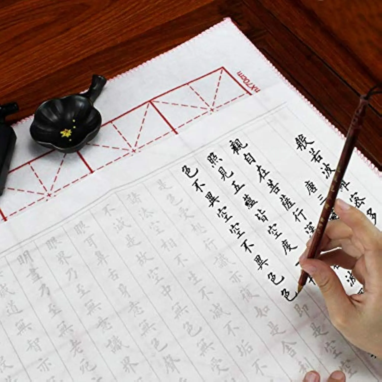 Chinese Calligraphy Practice Paper Sheets Tracing Writing Copybook Book for Chinese Calligraphy Brush Handwriting Exercise/Mindfulness & Meditation Practice - Style #12