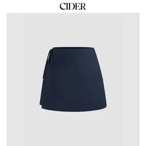 Cider [3 colors, size 2-26]  Mid Rise Solid Knotted Mini Skirt