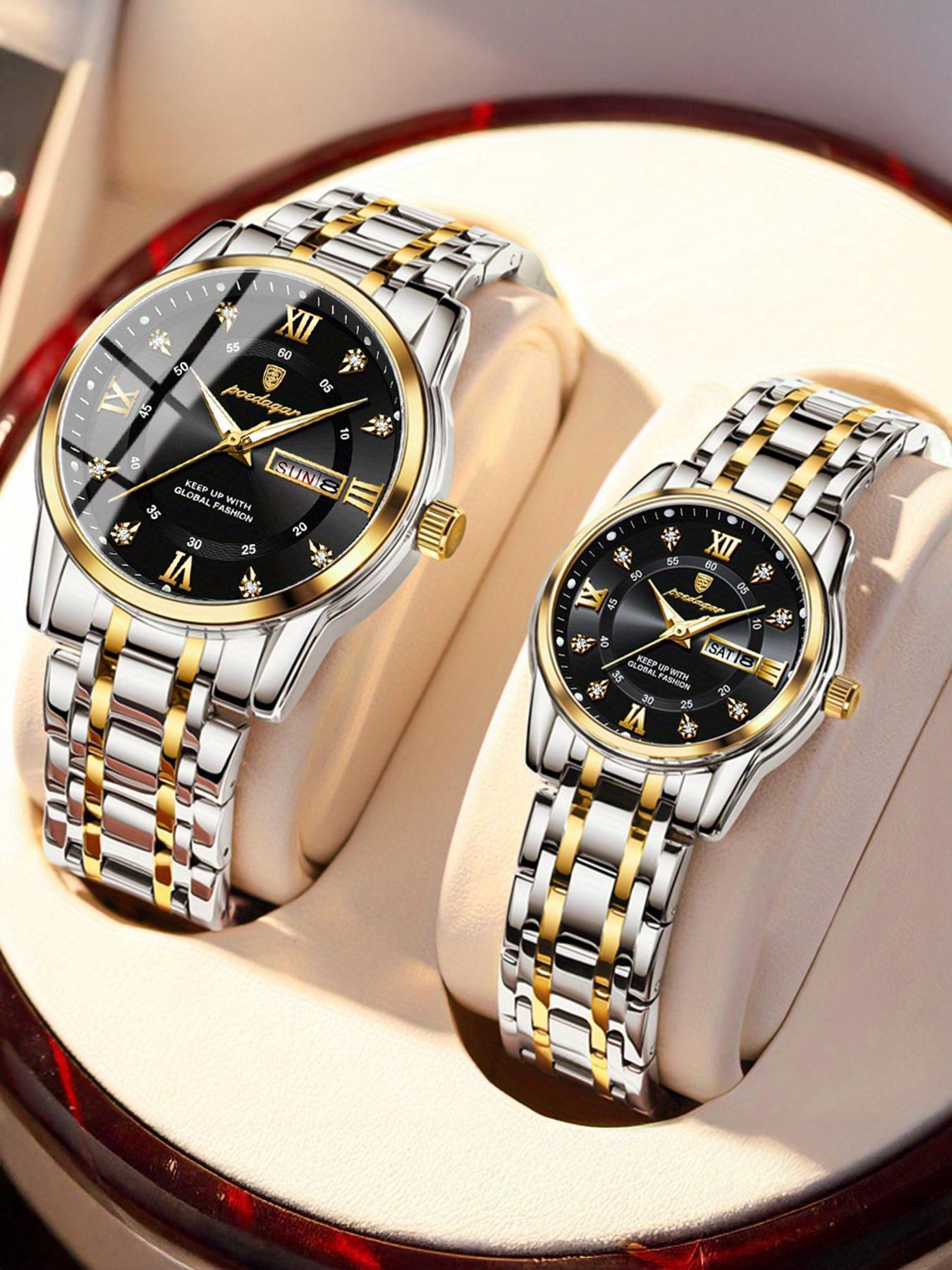 Men's Casual Business Round Dial Analog Quartz Watch, Fashion Daily Wear Watch with Box, Trendy Versatile Watch for Birthday Gift & Party