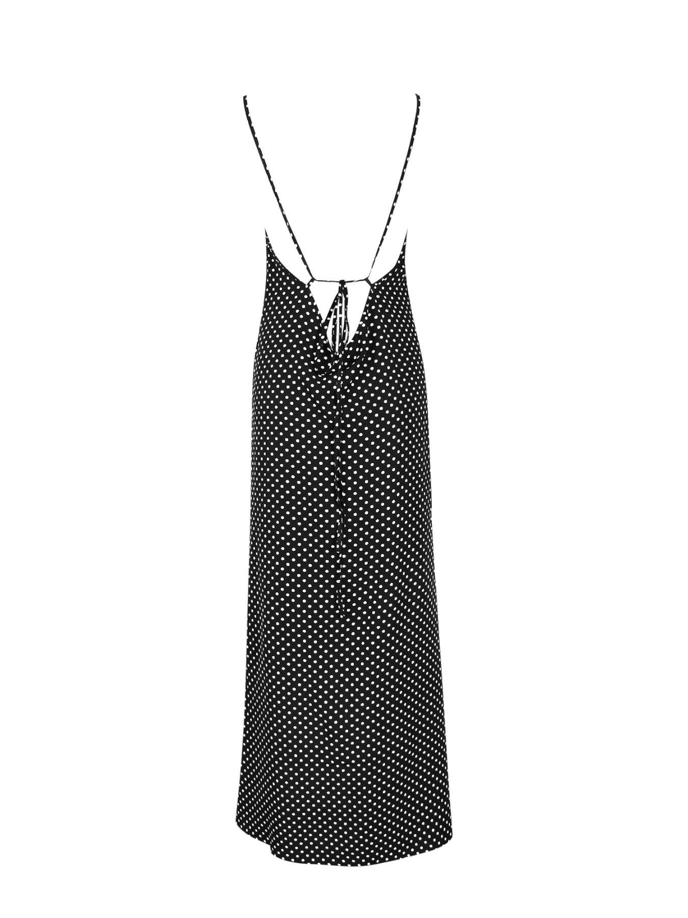 Women's Polka Dot Print Tie Shoulder Cami Dress, Fashion Casual Bohemian Sleeveless Long Dress for Daily Outdoor Wear, Women Dress for Summer, Casual Summer Chic Womenswear, Casual Elegant Dress