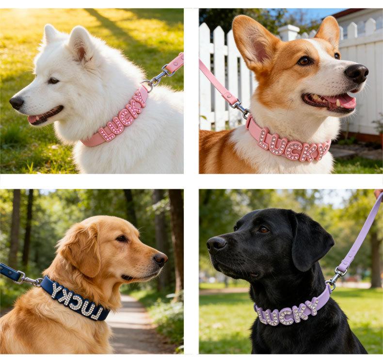 Silicone Dog Collar Pet Name DIY 26 Letters Cartoon Silicone Beads Cat Pet Collar