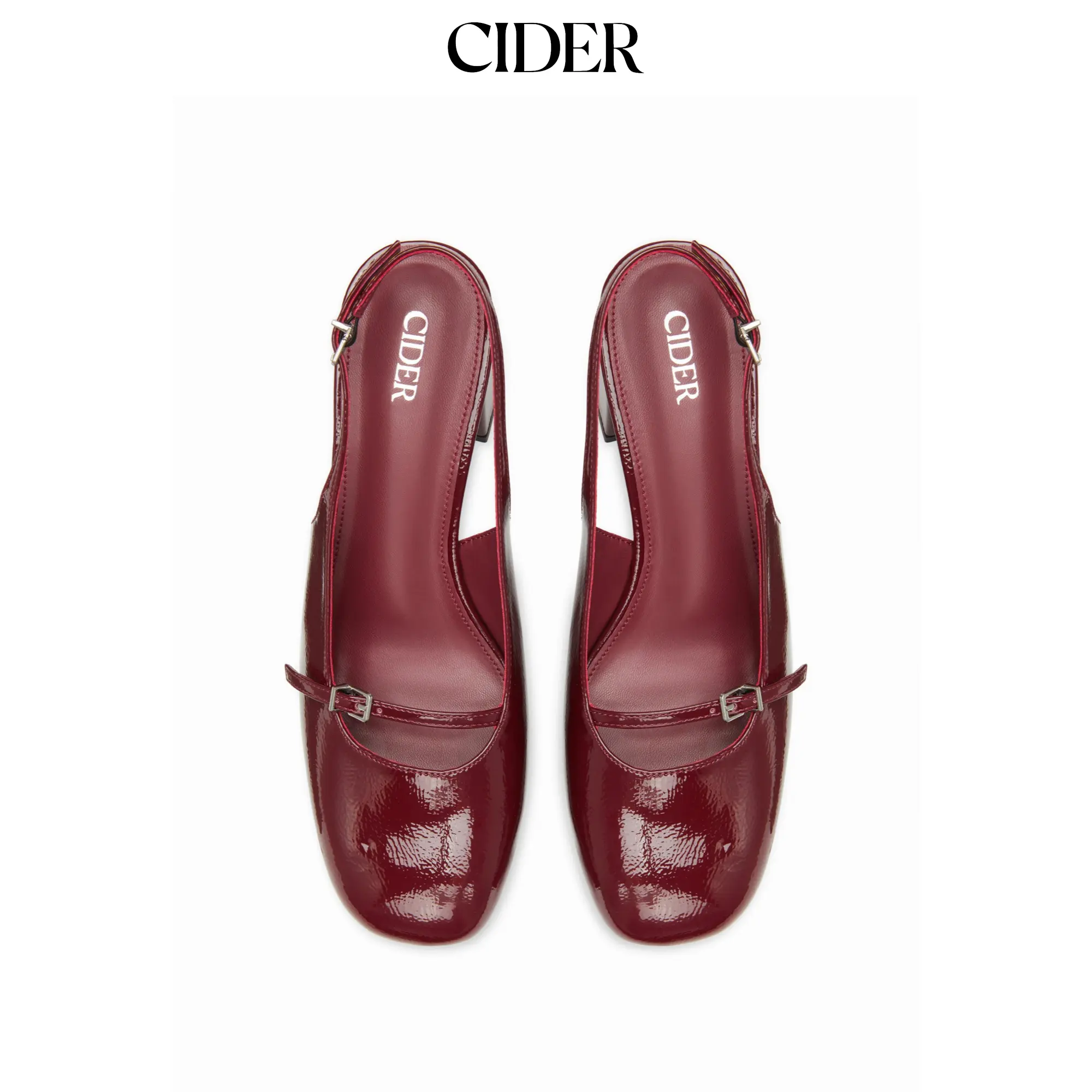Cider ADJUSTABLE STRAP SLINGBACK CHUNKY HEELS SohoChic