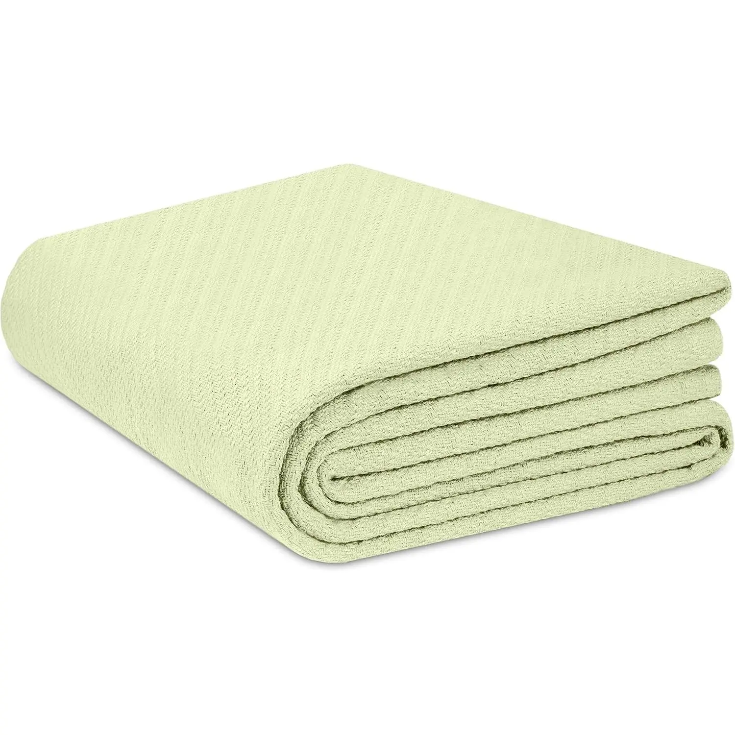 Soft Thermal Blanket -   Blanket - Full  - Sage | Luxurious Plush  Herringbone Twill Breathable Lightweight Cooling Throw Blanket - Sofa Couch Bed Travel Camping Dorm