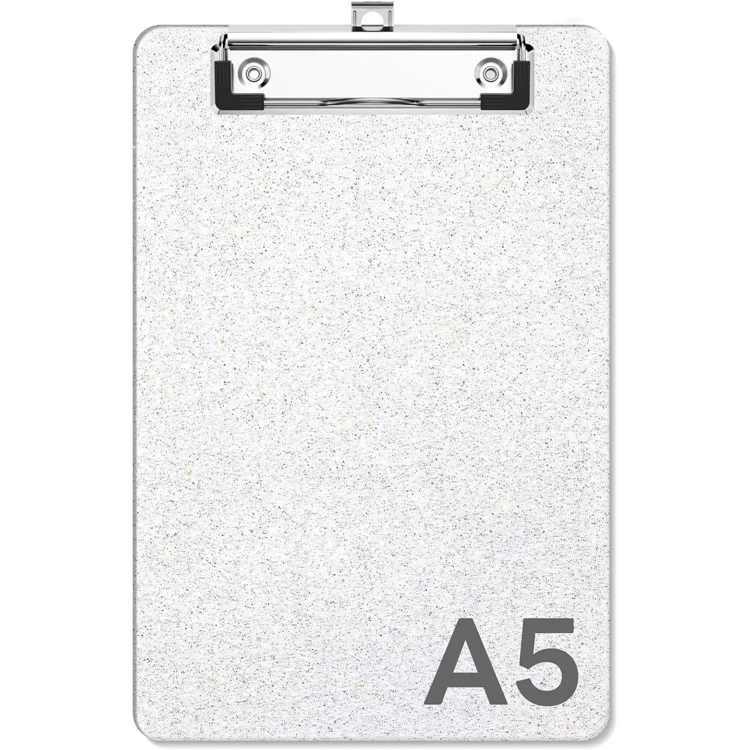 Plastic Glitter Small Clipboard, A5 Sparkly Clear Clip Board | 9 x 6'' Half-Letter Size for Classroom, Students, Teacher, Nurse, Office & School Supplies