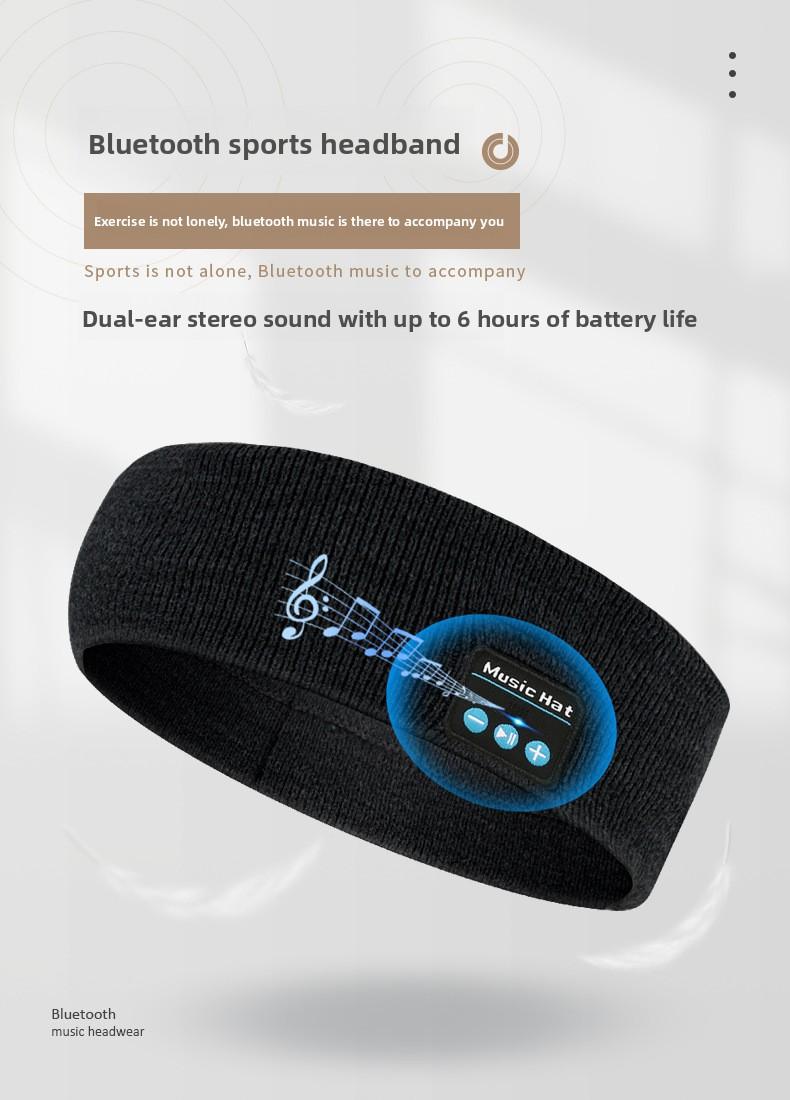 Wireless bluetooth headscarf outdoor fitness sweat-absorbing headset music call outdoor knitting bluetooth headband