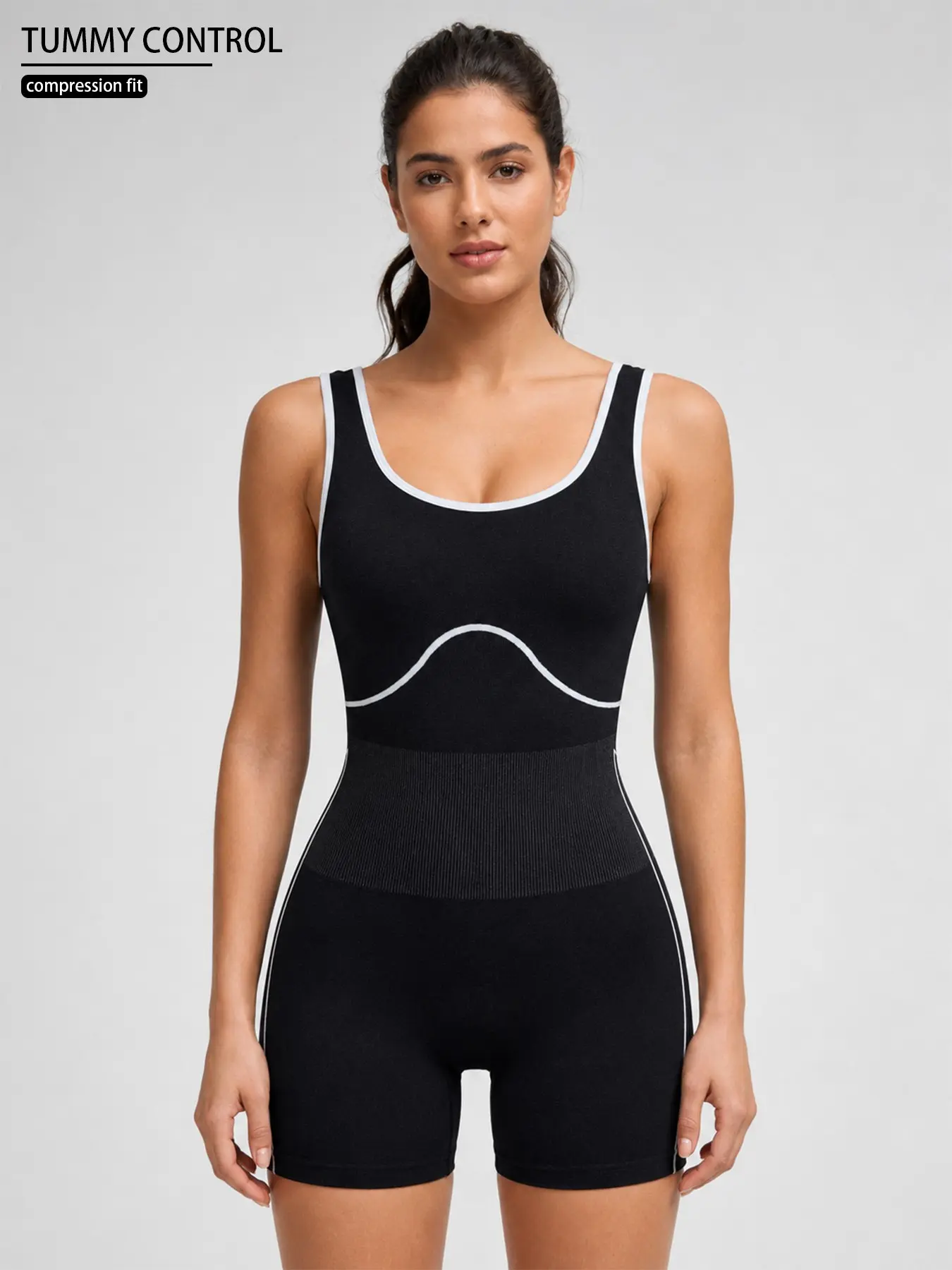Women's Seamless Athletic Jumpsuit, U-Neck Butt-Lifting Workout Outfit, Perfect for the Gym and Yoga