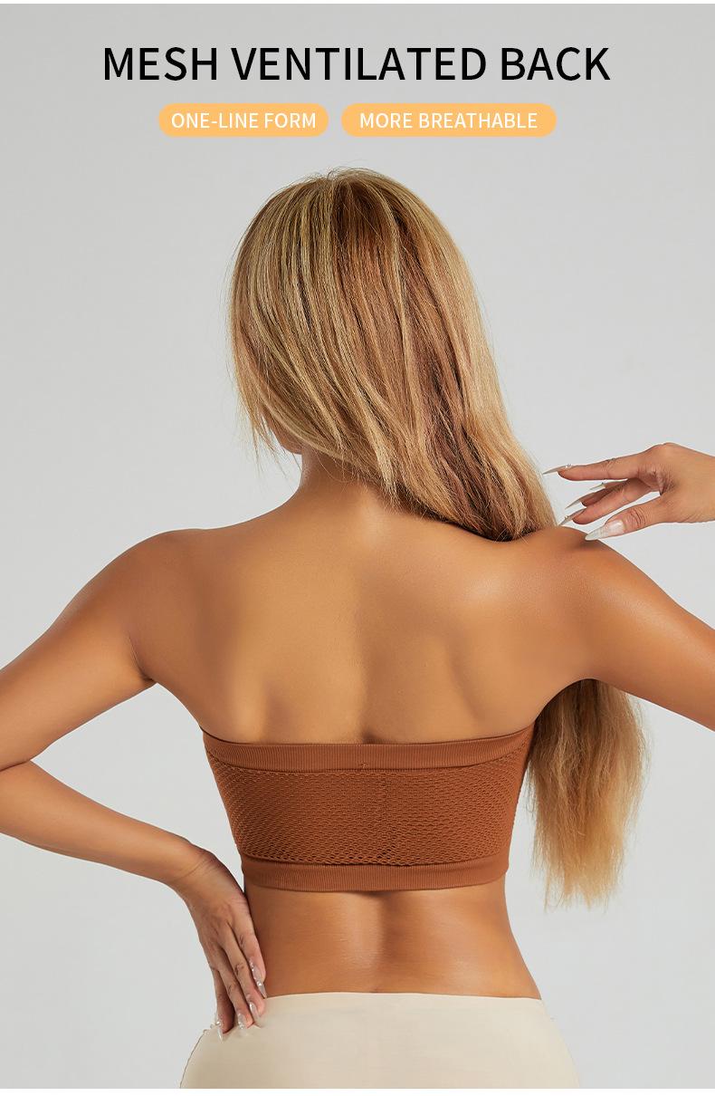 Plus Size Women's Underwear, Front-Clasp Strapless Bustier, Ladies' Bra, Push-Up, Non-Cup Chest Wrap, Beautiful Back