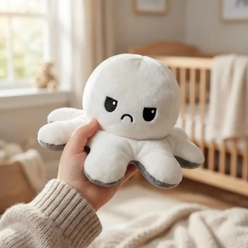 20/30/40cm Reversible Octopus Plush Toy, Cute Eight-Armed Animal Stuffed Doll, Home Decor for Living Room Bedroom, Holiday Birthday Gift