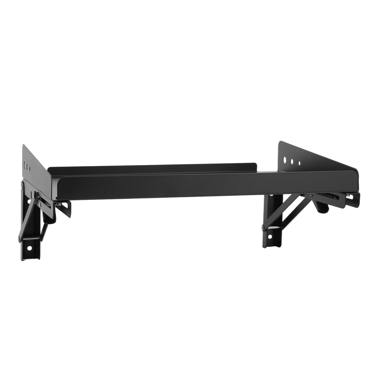 2 Pack Wall Mounted Folding Storage Rack Shelves Heavy Duty Adjustable Rail Shelf with Lip for Garage Kitchen Laundry Room Workshop