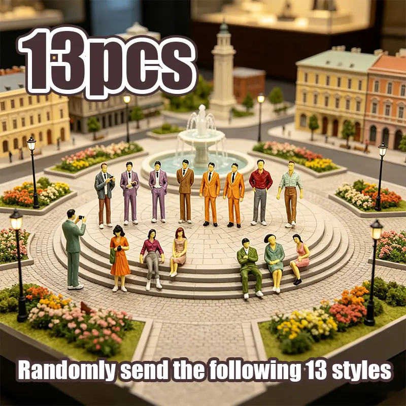 13 Randomly Transported 1:50 Scale Character Models, Suitable For Sand Table Scenes, Miniature Models, Desktop Ornaments, And Handmade Creative Decorations, Easy Installation
