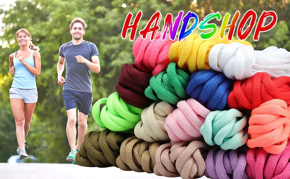 AGS Handshop 1/4" Oval Athletic Shoelaces 24"-72" in 22 Colors Half Round Shoe Laces