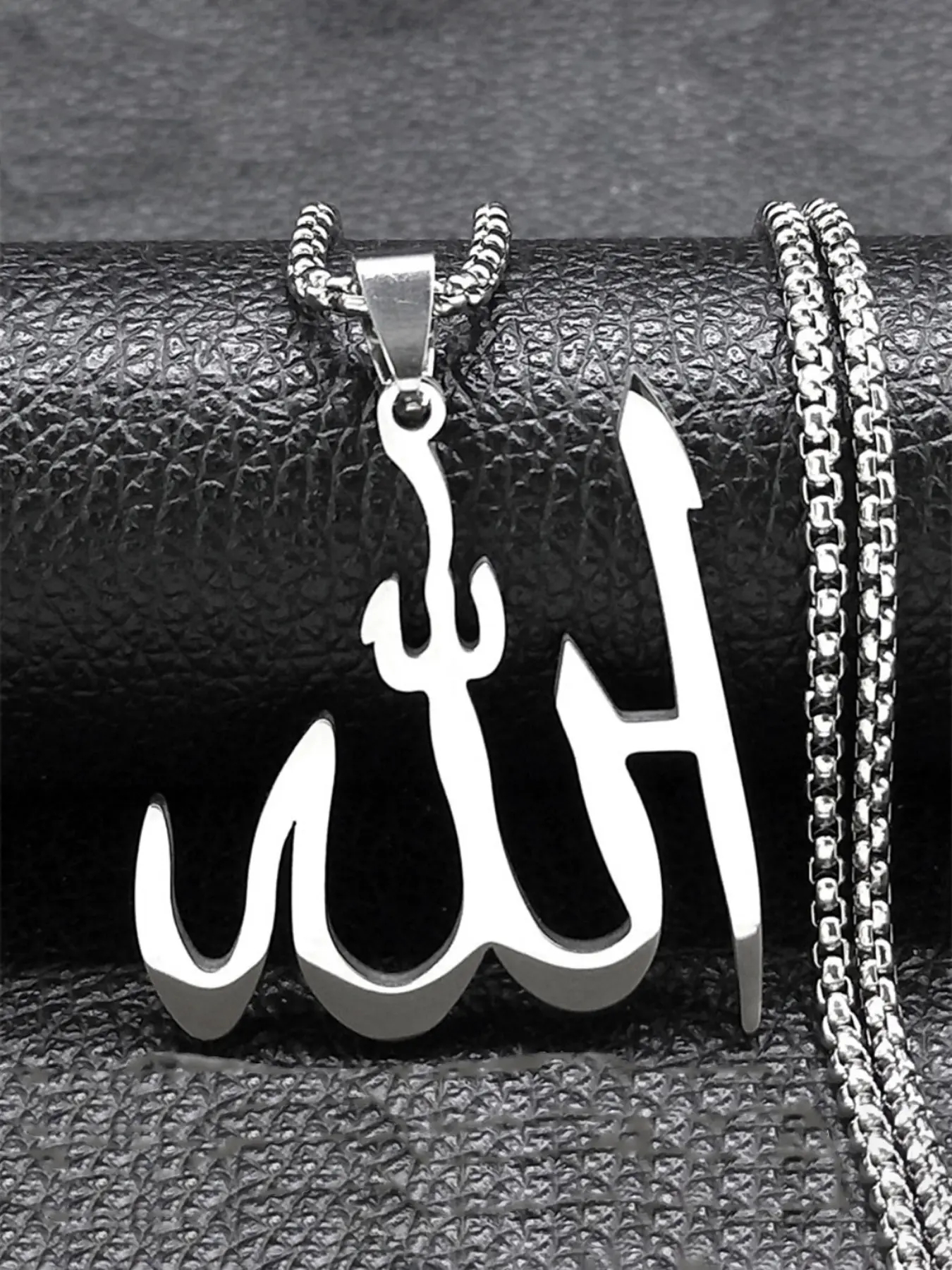 Islamic Arab Allah God Name Faith Pendant Necklace Unisex Stainless Steel Gold Color Islam Muslim Chain Amulet Jewelry collier