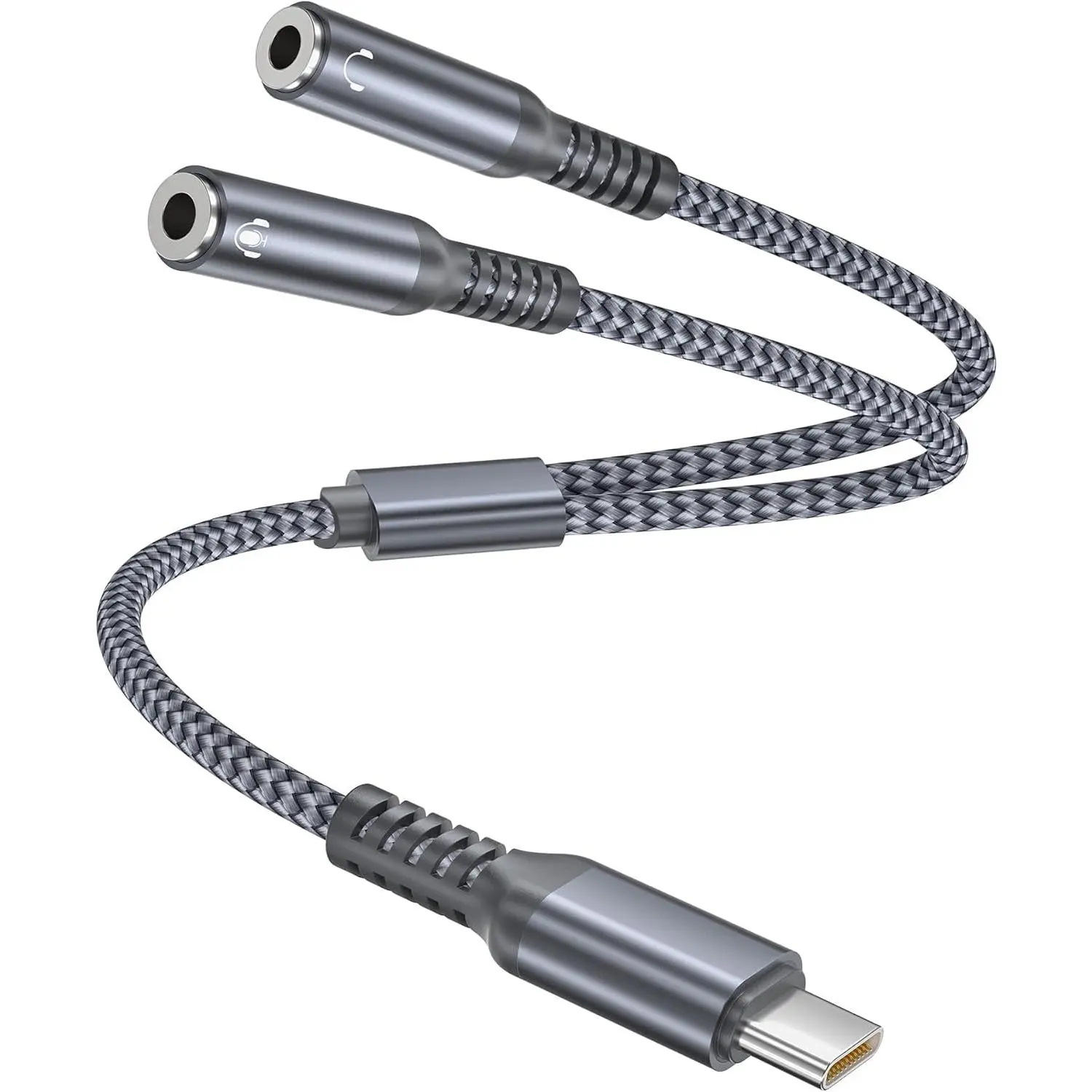iPhone 17 17e Pro Max USB C Headphone Splitter 0.9FT,USB C to Dual 3.5mm Audio Adapter,Type C to 2 Way Aux Female Headphone Jack iPhone 16 16e 15,Galaxy S26 S25 S24,iPad Pro 10,Pixel