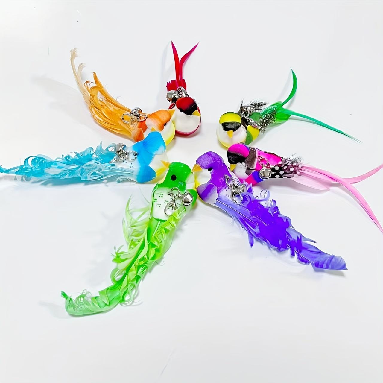 2pcs/3pcs Bird Toy for Cats, Artificial Feathers Cat Toys, Bird Cat Wand Replacement Heads, Cat Wand Toys, No Batteries Needed, Durable Replacement Heds for Wands, Bird Cat Toy for Indoor Kitten Exercise