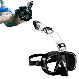 Full Face Snorkel Mask with Nose Guard, Breathing Design, Waterproof & Anti-Fog, Large View HD Lens, Camera Mount Included, Ergonomic Seal for Diving, Freediving & Swimming, Snorkeling Gear
