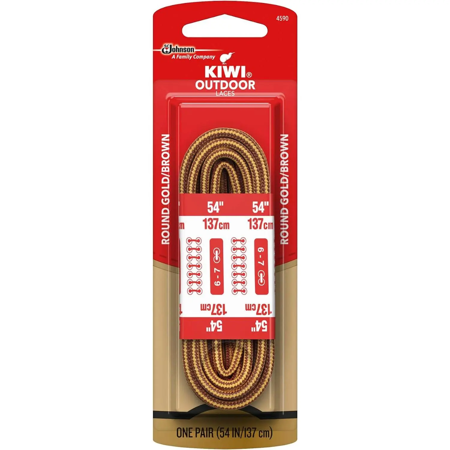 Outdoor Round Laces, /Brown, 54'', 1 pair (152831)