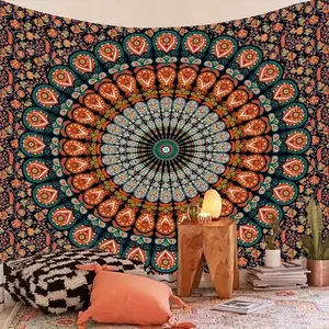 Mandala Tapestry Wall Hanging Bohemian Hippie Psychedelic Art Bedspread Yoga Mat Aesthetic Room Decor Living Bedroom