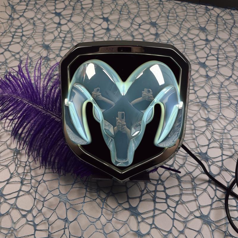 For Dodge Ram Car Emblem Light Car Emblem Light Front Ram Emblem Light RAM Rear Emblem Sticker Ram Head Rear Tail Emblem Dodge Ram Car Modification Emblem Car Decoration Dodge Modification