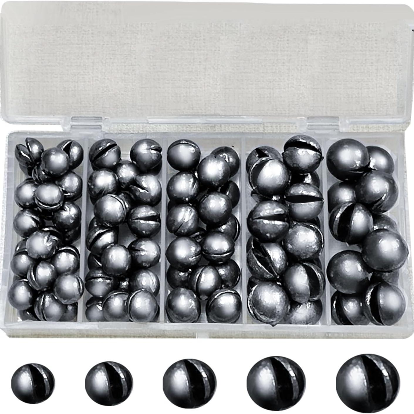 Fishing Lead Sinker Set, 100pcs/box Split Lead Sinker Fishing Weight, Split Lead Clip for Bass Fishing, Fishing Accessories for Outdoor, Fishing Tackle Kit, Father's Day Gifts, Fishing Lures Kit, Fishing Gear Set