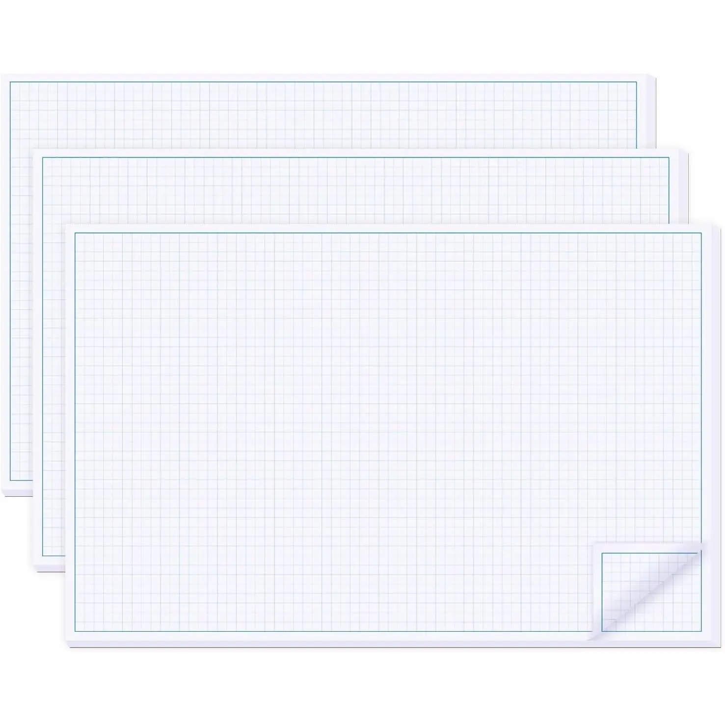 3 Pack 11x17 Inch Graph Paper, Large Grid Paper, 1/4 Inch Grid, 150 Sheets