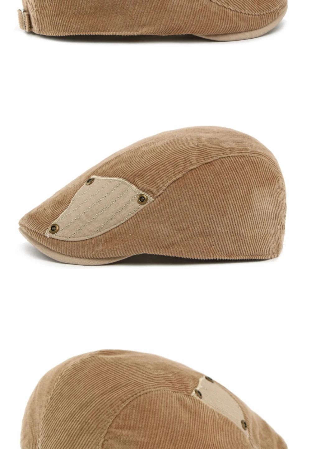 HT4977 Berets Autumn Winter Caps for Men Women Artist Painter Corduroy Beret Hat Male Female Ivy Flat Cap Adjustable Beret Caps