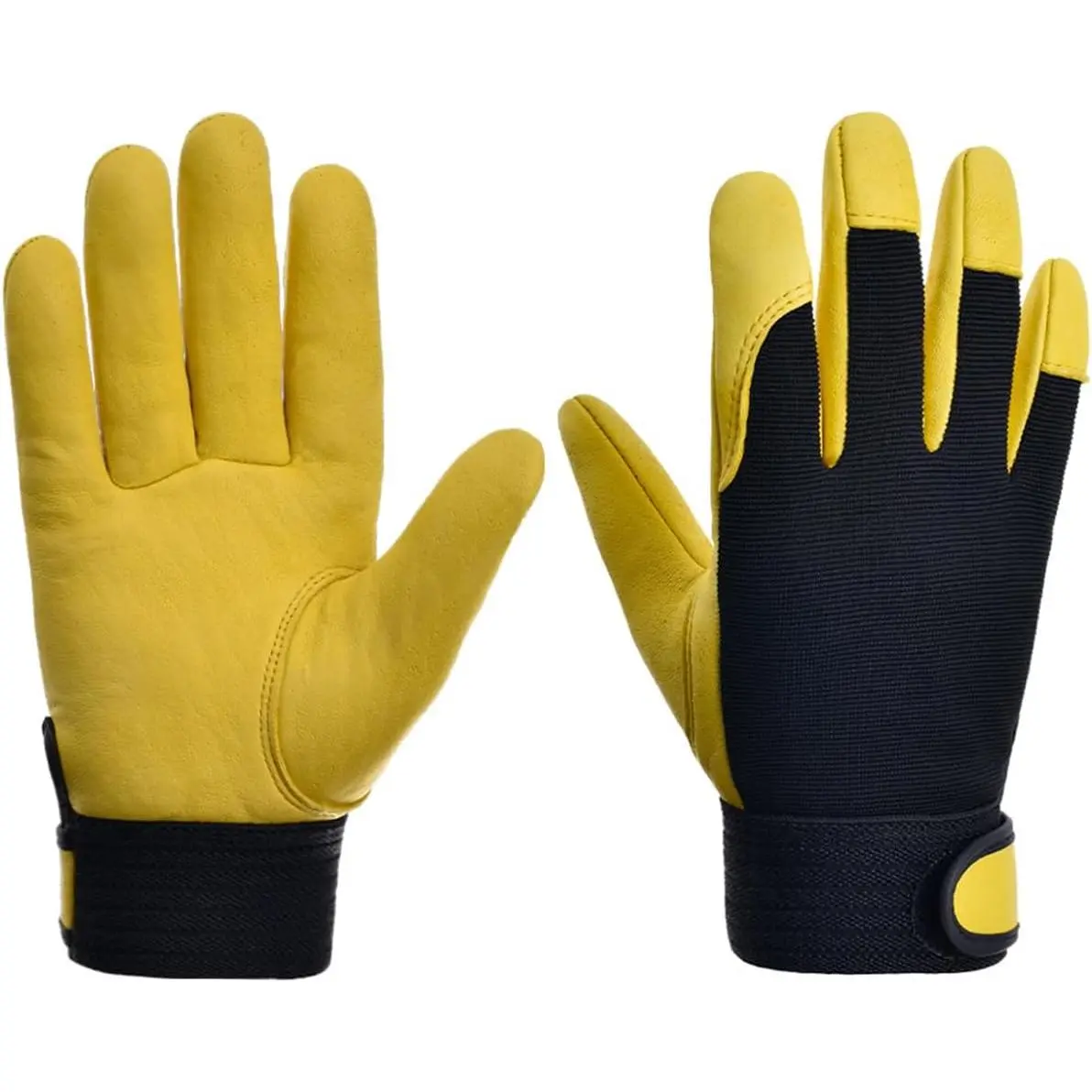 Cabretta Leather Work Gloves Women Men for Construction Warehouse Driving, Gardening Gloves Leather Motorcycle Gloves